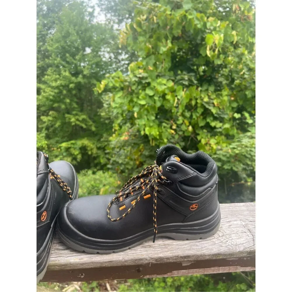 SAFETY LOONG Composite Toe Boots  Men Waterproof Leather, Lace Up Non Slip Light